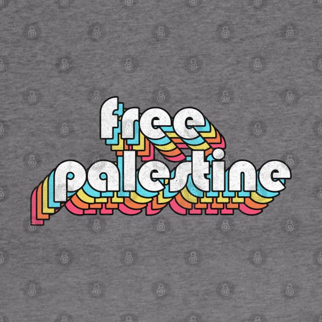 Free Palestine /// Retro Rainbow Design by DankFutura